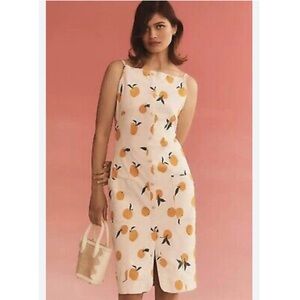 MAEVE BY anthropologie Dylan Mierzwinsky Orange Print Sleeveless Dress size M